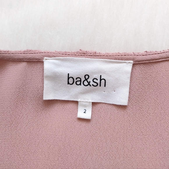 ba&sh Ruffle Trim Unity Blouse Top In Pink | Size 2/M - Picture 3 of 16